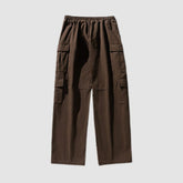 Einfarbige Cargohose mit mehreren Taschen und Patches